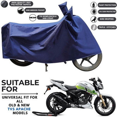 ZAQE Two Wheeler Cover for TVS(Apache RTR 200 Fi E100, Blue)