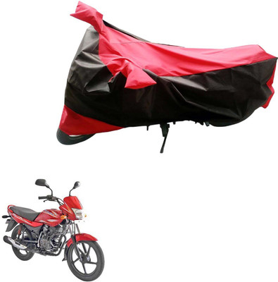 Mdstar Waterproof Two Wheeler Cover for Bajaj(Platina 100 DTS-i, Black, Red)