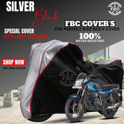 FBC Waterproof Two Wheeler Cover for Bajaj(Platina, Black, Silver)
