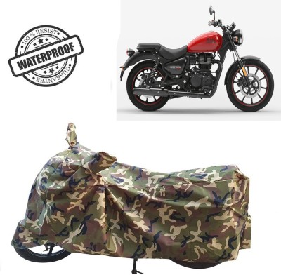 ROYAL AUTO MART Waterproof Two Wheeler Cover for Royal Enfield(Meteor 350, Green, Multicolor)