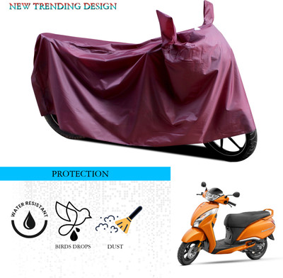 ANTHUB Waterproof Two Wheeler Cover for TVS(Jupiter 125, Maroon)