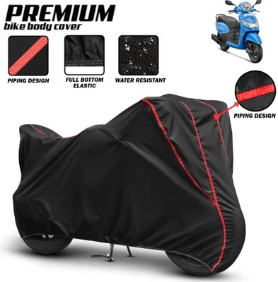 Mwiss Waterproof Two Wheeler Cover for Hero(Pleasure, Black, Red)