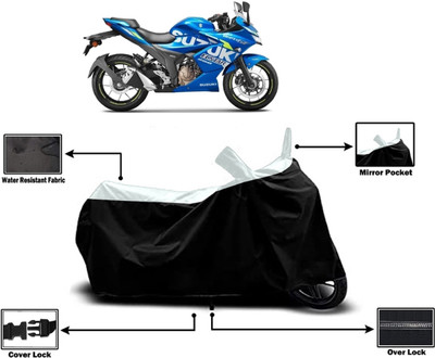 Amexride Two Wheeler Cover for Suzuki(Gixxer SF 250, White)