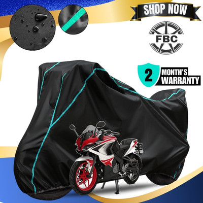 AUTOCAD Waterproof Two Wheeler Cover for Bajaj(Pulsar RS200 BS6, Black, Blue)