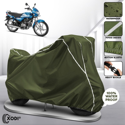 xodi Waterproof Two Wheeler Cover for Hero(HF Deluxe, Green, White)