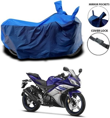 DeepShakshi AUTOMOTIVE Two Wheeler Cover for Yamaha(YZF R15 Ver 2.0, Black, Blue)