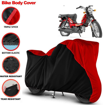 Grizzly Two Wheeler Cover for TVS(XL 100 Heavy Duty, Black, Red)