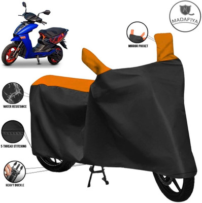 MADAFIYA Waterproof Two Wheeler Cover for Ather(450, Black, Orange)