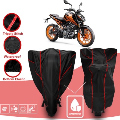 DeepShakshi AUTOMOTIVE Waterproof Two Wheeler Cover for KTM(200 Duke BS6, Red, Black)