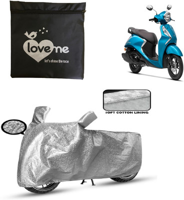 Love Me Two Wheeler Cover for Yamaha(Fascino 125 FI, Silver)