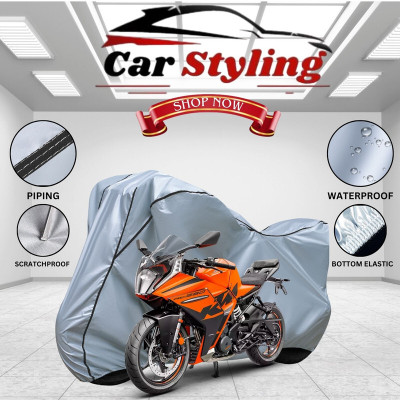 Car Styling Waterproof Two Wheeler Cover for KTM(RC 390, Silver, Black)