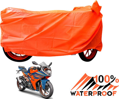 DeepShakshi AUTOMOTIVE Waterproof Two Wheeler Cover for KTM(RC 390, Orange)