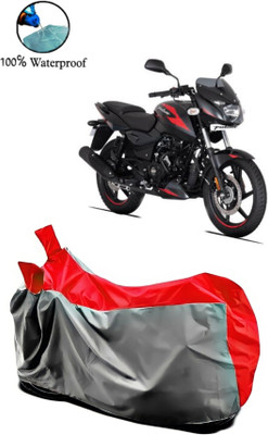 Autofly Waterproof Two Wheeler Cover for Bajaj(Pulsar 180, Grey, Red)