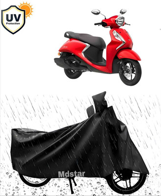 Mdstar Waterproof Two Wheeler Cover for Yamaha(Fascino 125 FI, Black)