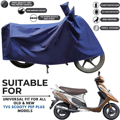 MADAFIYA Two Wheeler Cover for TVS(Scooty Pep Plus BS6, Blue)