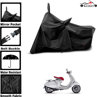 KEDIT Two Wheeler Cover for Piaggio(Vespa LX, Black)