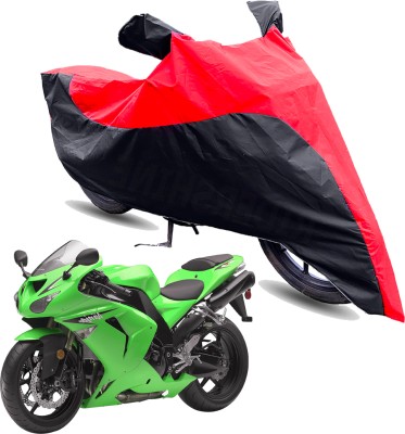 FurniGully Two Wheeler Cover for Kawasaki(Ninja ZX 10R, Red, Black)