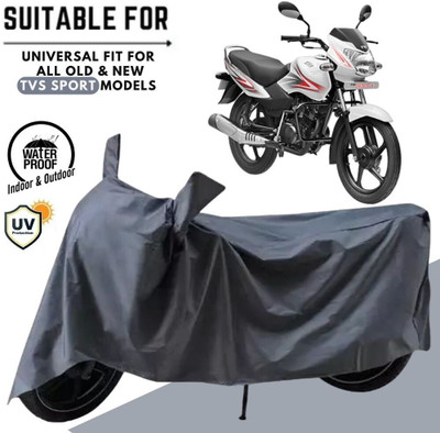 MADAFIYA Waterproof Two Wheeler Cover for TVS(Sport BS6, Grey)
