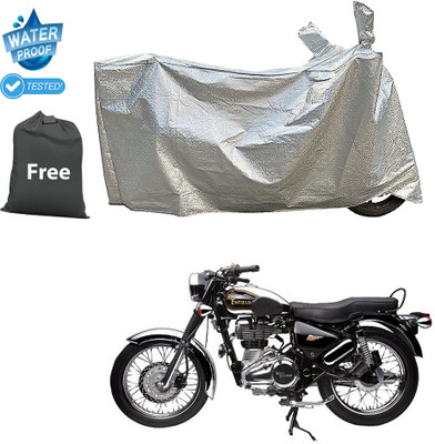 CODOKI Waterproof Two Wheeler Cover for Royal Enfield(Electra Delux, Silver)