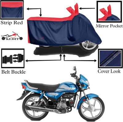 KEDIT Two Wheeler Cover for Hero(HF Deluxe, Red, Blue)