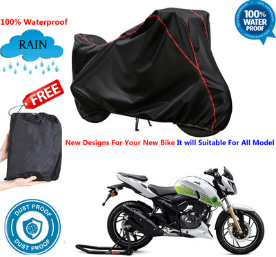 AutoGalaxy Waterproof Two Wheeler Cover for TVS(Apache, Black)