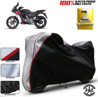 FBC Waterproof Two Wheeler Cover for Bajaj(Pulsar 220F, Black, Silver)