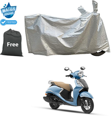 CODOKI Waterproof Two Wheeler Cover for Yamaha(Fascino 125 BS6, Silver)