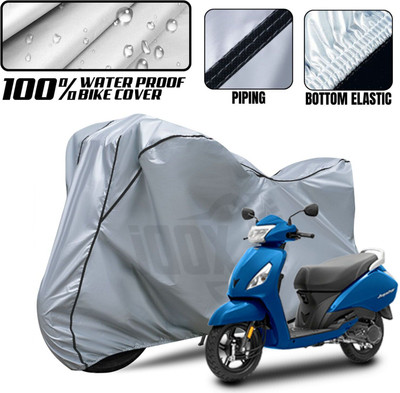 AutoGalaxy Waterproof Two Wheeler Cover for TVS(Jupiter 125, Silver, Black)