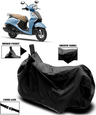 DeepShakshi AUTOMOTIVE Waterproof Two Wheeler Cover for Yamaha(Fascino 125 FI, Black)