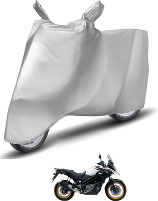 Caronix Waterproof Two Wheeler Cover for Suzuki(V-Strom 650 XT, Silver)