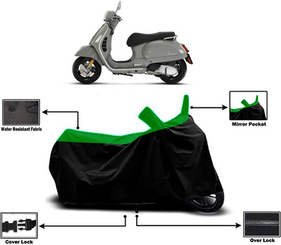 Amexride Two Wheeler Cover for Vespa(GTS 300 BS6, Green)