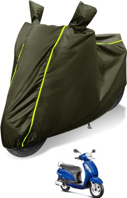 Auto Hub Waterproof Two Wheeler Cover for Suzuki(Access 125, Green)