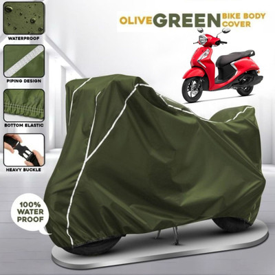 AutoGalaxy Waterproof Two Wheeler Cover for Yamaha(Fascino, Green)