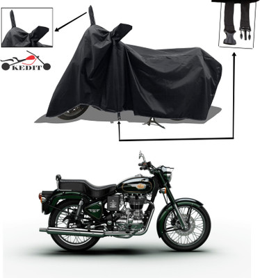 KEDIT Two Wheeler Cover for Royal Enfield(Classic 350, Black)