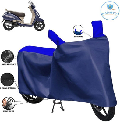 MADAFIYA Waterproof Two Wheeler Cover for TVS(Jupiter 125, Blue, Multicolor)