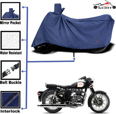 AASHTIK MART Two Wheeler Cover for Royal Enfield(Classic 350 Signals, Blue)