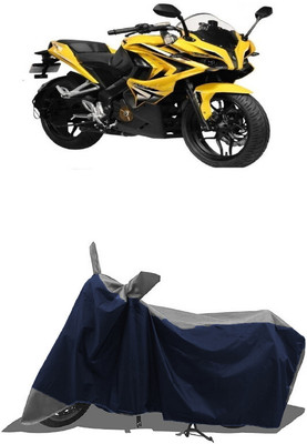 SUGASHRI Waterproof Two Wheeler Cover for Bajaj(Pulsar, Grey, Blue)