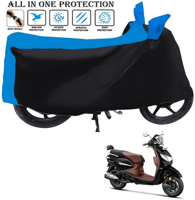 AUTOCAD Waterproof Two Wheeler Cover for Hero(Pleasure+ 110, Black, Blue)