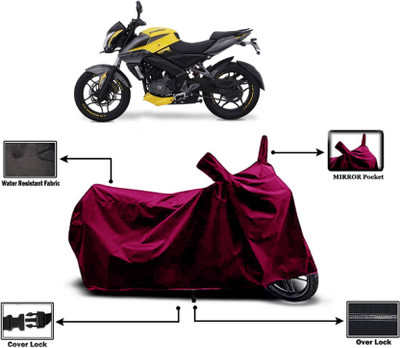 KEDIT Two Wheeler Cover for Bajaj(Pulsar NS200, Maroon)
