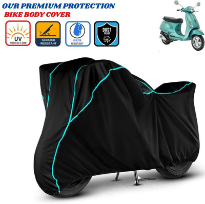Delphinium Waterproof Two Wheeler Cover for Vespa(Vespa, Black)