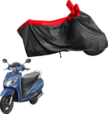 RiderShine Waterproof Two Wheeler Cover for Honda(Activa 125, Black, Red)