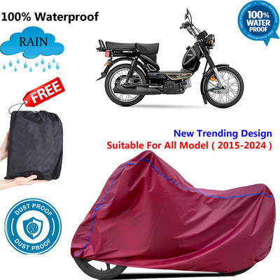 OliverX Waterproof Two Wheeler Cover for TVS(XL 100 Heavy Duty BS6, Maroon)