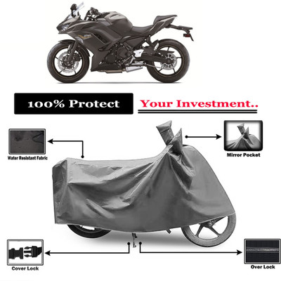 Amexride Two Wheeler Cover for Kawasaki(Ninja 650 BS6, Grey)