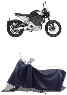 SUGASHRI Waterproof Two Wheeler Cover for Revolt(RV Cafe Racer BS6, White, Blue)