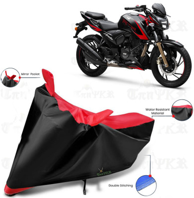 sowelar Waterproof Two Wheeler Cover for TVS(Apache RTR 200 4V, Red, Black)