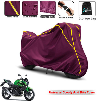 AUTOBIRSA Two Wheeler Cover for Kawasaki(Z400, Maroon)