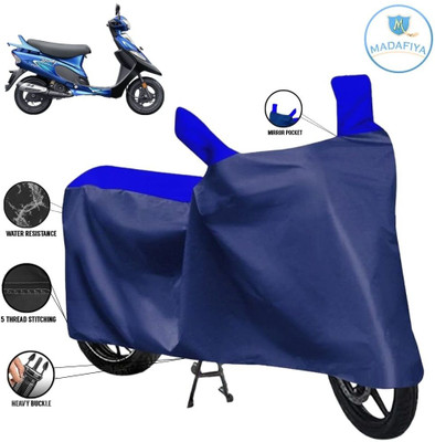 MADAFIYA Waterproof Two Wheeler Cover for TVS(Scooty Pep Plus, Blue, Multicolor)