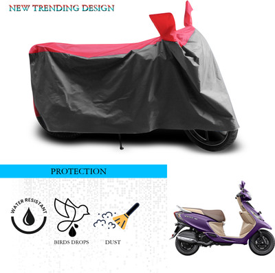 ANTHUB Waterproof Two Wheeler Cover for TVS(Scooty Zest, Grey, Red)