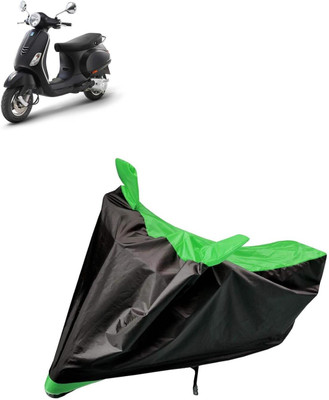aksmit Two Wheeler Cover for Vespa(ZX 125, Black, Green)