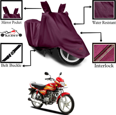 KEDIT Two Wheeler Cover for Hero(HF Deluxe BS6, Maroon)